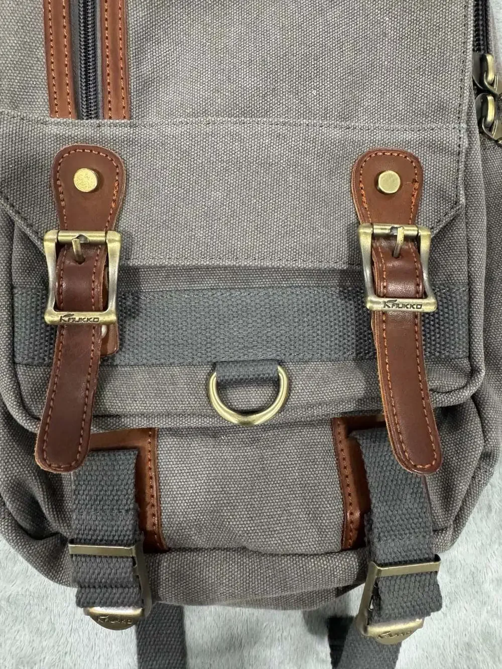 Kaukko Canvas Crossbody Sling Bag Backpack Grey FD252